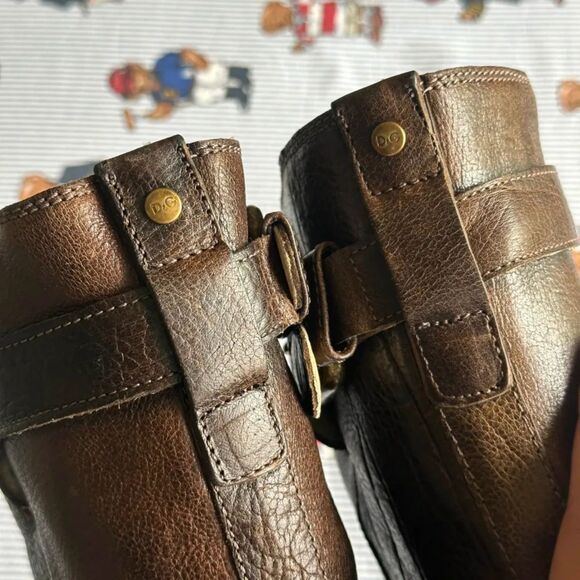 Vintage Dolce & Gabbana Sherpa Shearling Leather Engineer Boots Size EU42/US9 main image 6